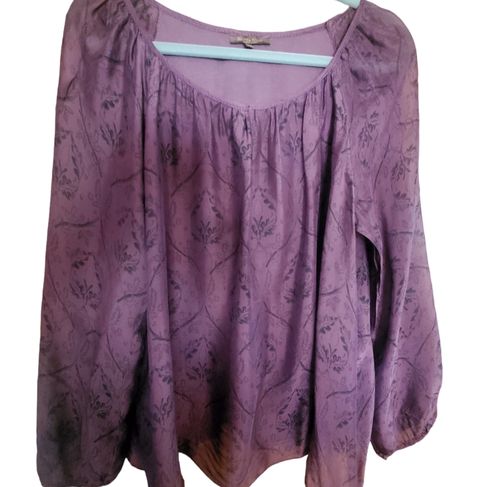 PIAZZA ROMA Women's Plum Boho Peasant Blouse size S
